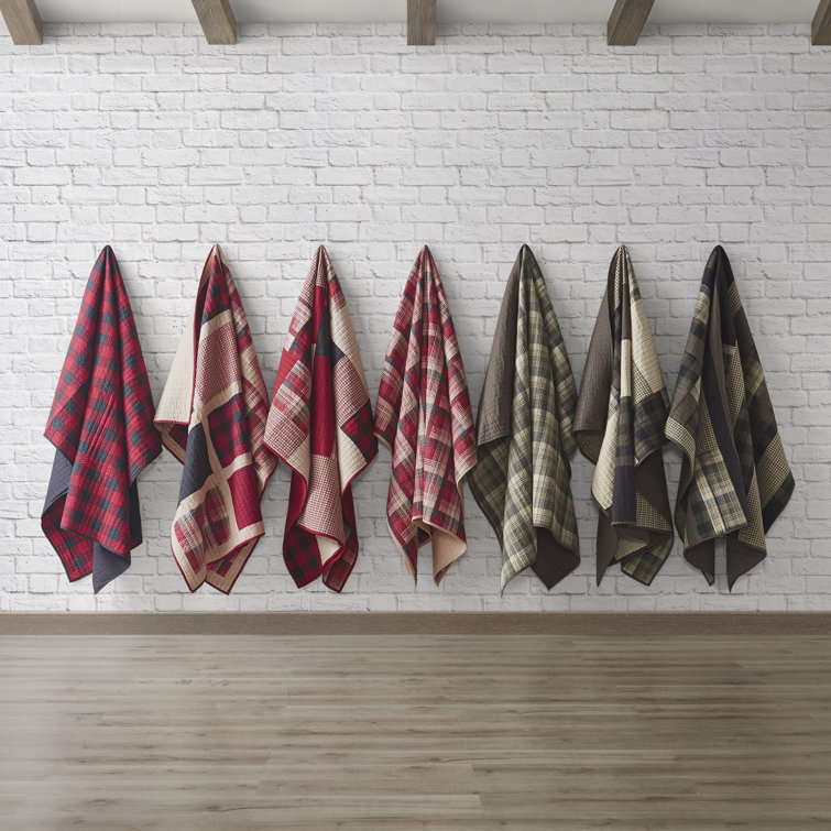 Tasha Red and Tan Plaid Reversible Cotton Throw