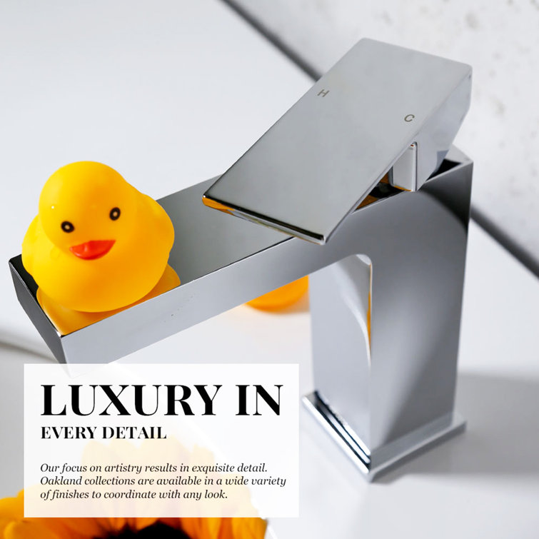 Chrome Single Handle Bathroom Faucet with Pop-Up Drain Assembly