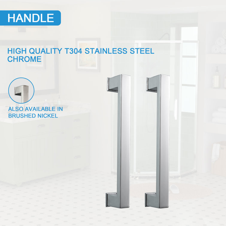34" Chrome Semi-Frameless Neo Angle Shower Enclosure with Clear Glass