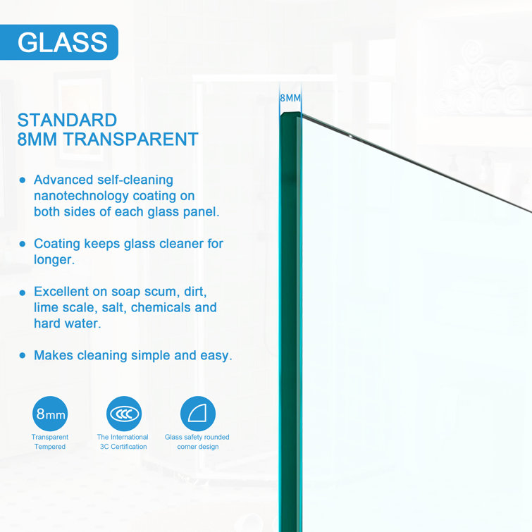 34" Chrome Semi-Frameless Neo Angle Shower Enclosure with Clear Glass