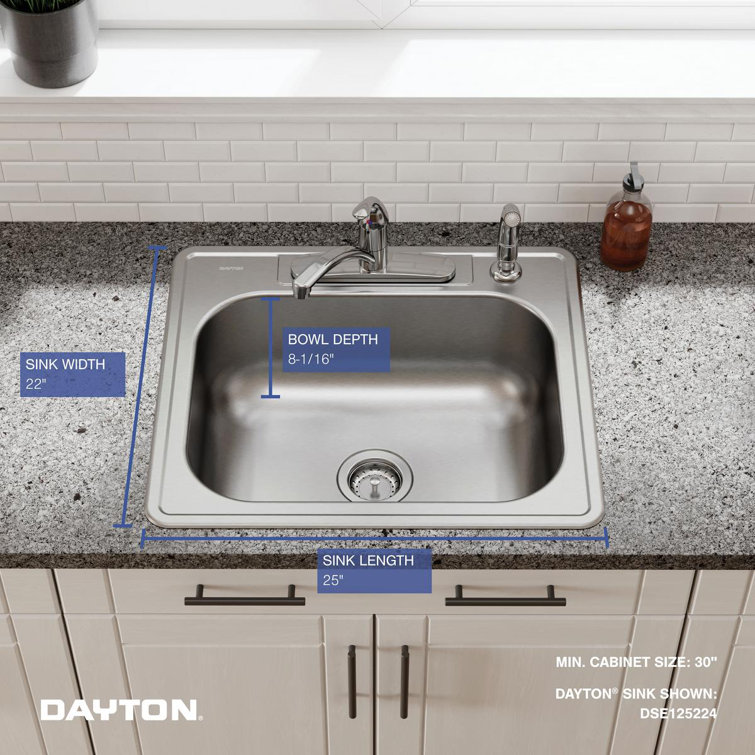 Elite Satin Stainless Steel Single Bowl Drop-In Kitchen Sink