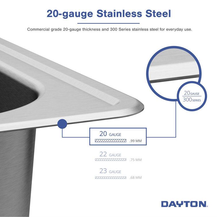 Elite Satin Stainless Steel Single Bowl Drop-In Kitchen Sink