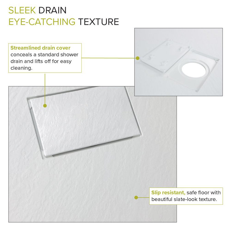White 36'' x 36'' Low Threshold Square Shower Base