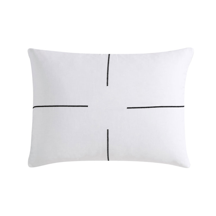 Zig Zag White Cotton Sateen King Comforter Set