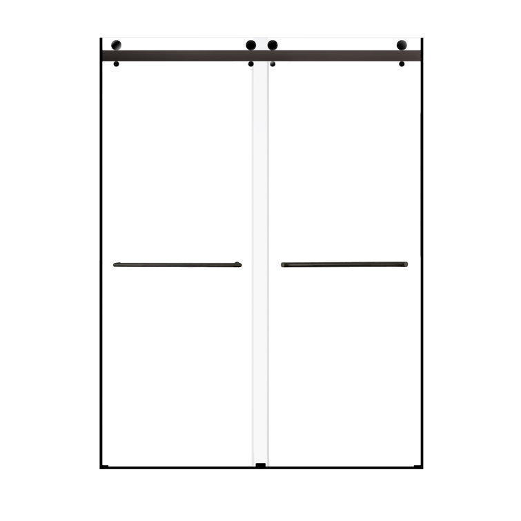 Brooklyn 60" x 80" Frameless Matte Black Sliding Shower Door