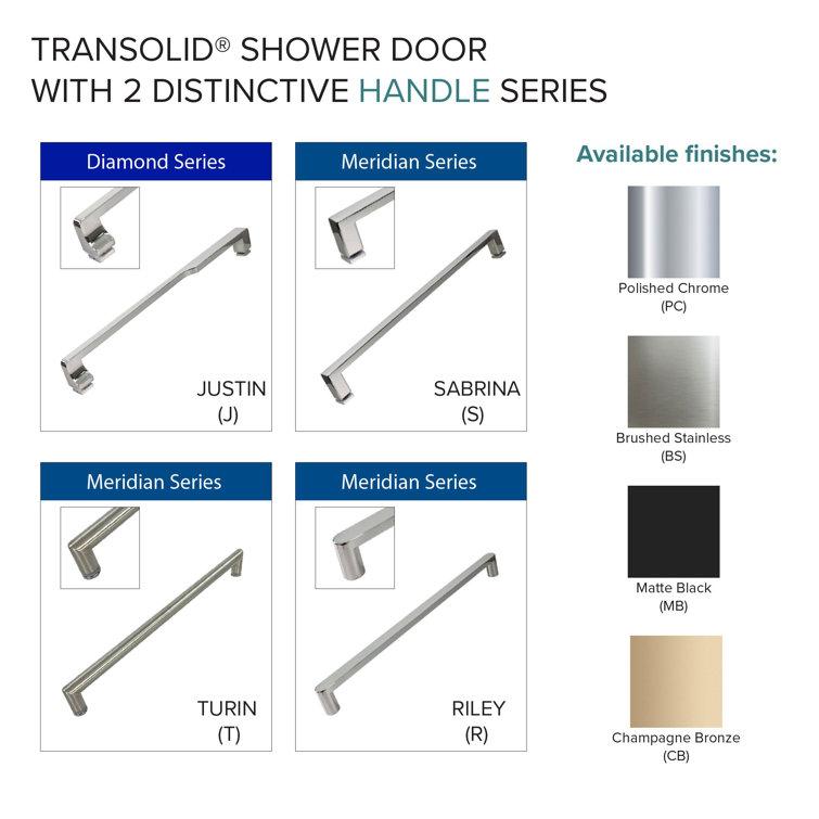 Frederick 47" Polished Chrome Semi-Frameless Sliding Shower Door