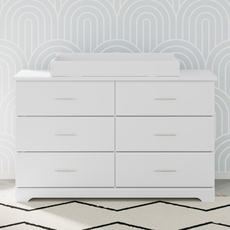 Brookside White 6-Drawer Nursery Double Dresser - GREENGUARD Certified