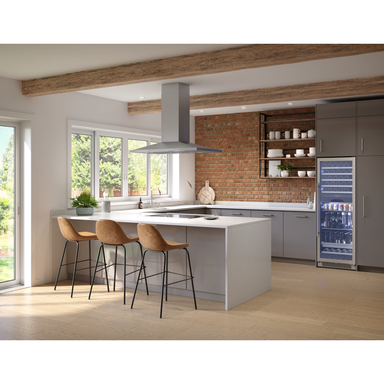 Anzio 36'' Stainless Steel Convertible Island Range Hood with LED Light