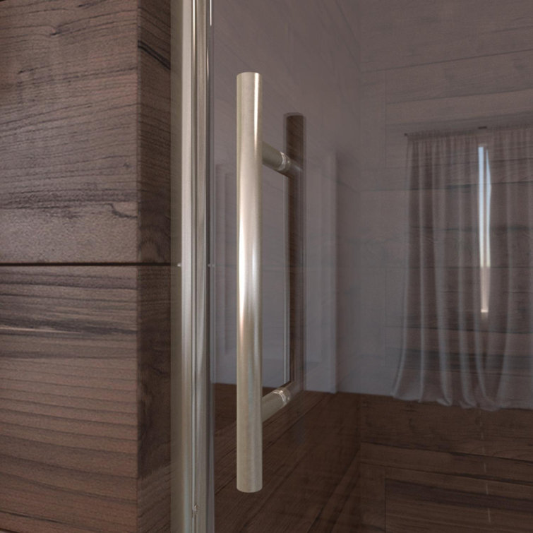 Luna Lite Brushed Nickel Frameless Sliding Shower Door