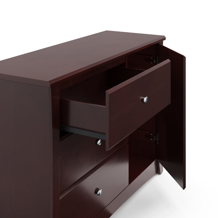 Espresso 3-Drawer Combo Nursery Dresser with Cabinet