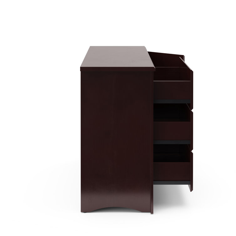 Espresso 3-Drawer Combo Nursery Dresser with Cabinet