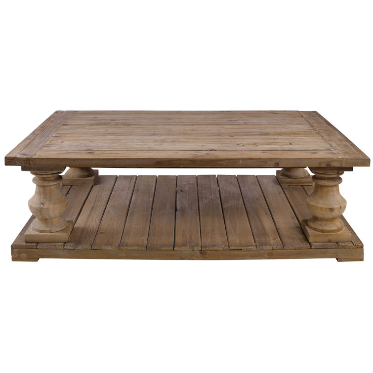 Stratford Gray and Brown Reclaimed Wood Rectangular Coffee Table