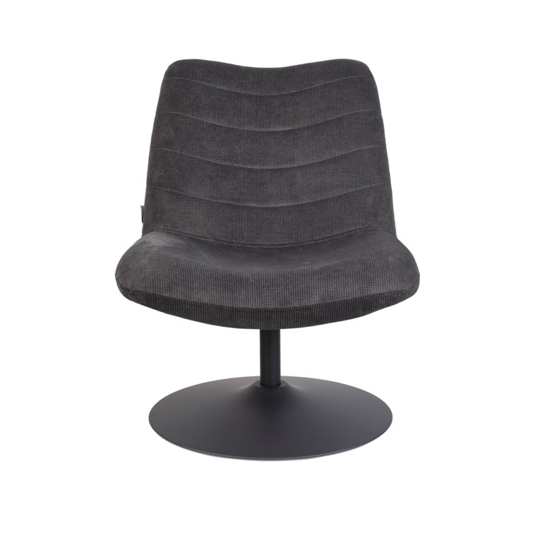 Gray Polyester Blend Swivel Accent Chair with Matching Legs