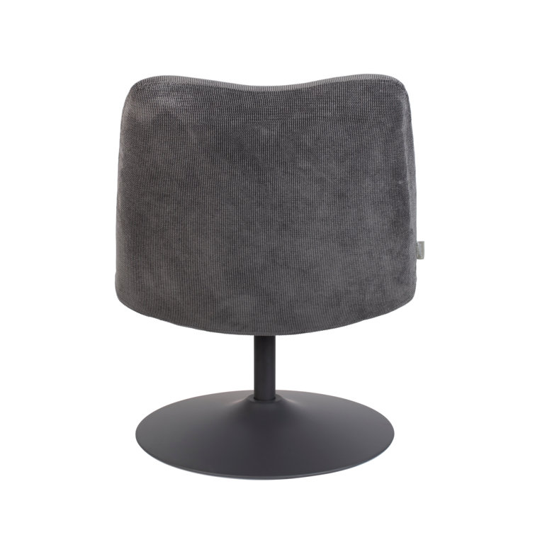 Gray Polyester Blend Swivel Accent Chair with Matching Legs