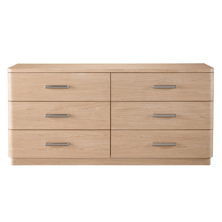 Gray Oak Double Dresser with Felt Lined Drawers