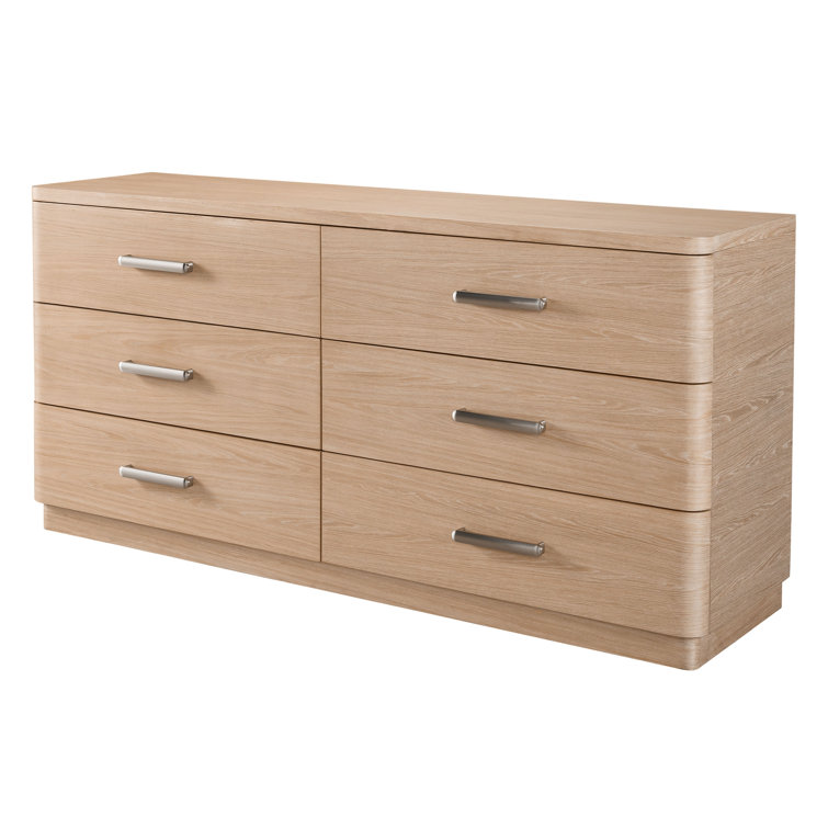 Gray Oak Double Dresser with Felt Lined Drawers