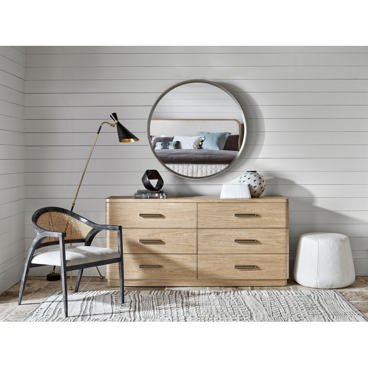 Gray Oak Double Dresser with Felt Lined Drawers