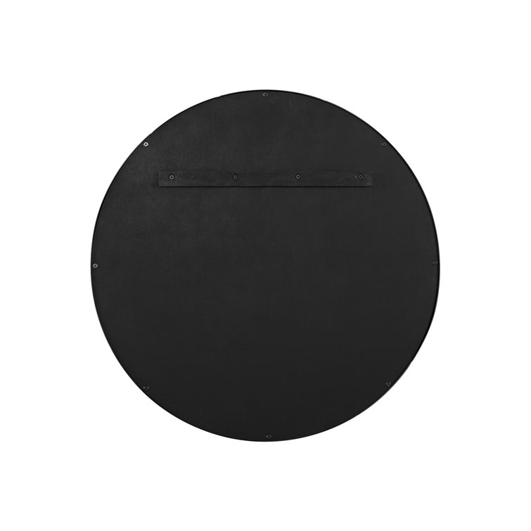 Nomad Round Silver Wood Mirror with Beveled Glass