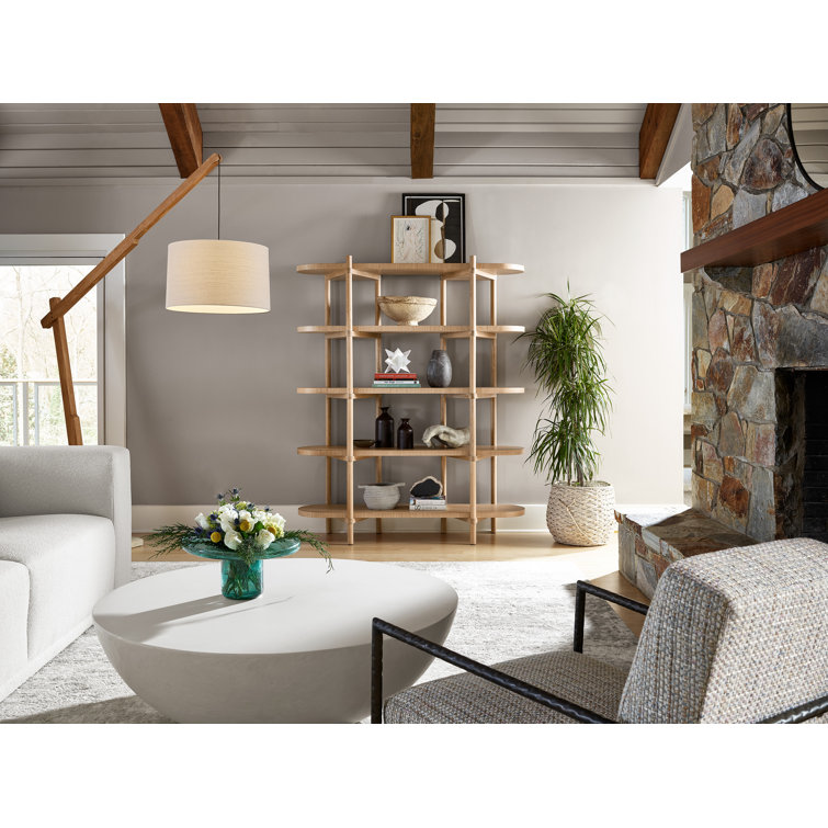 Elka Oak Finish 5-Tier Etagere Bookcase