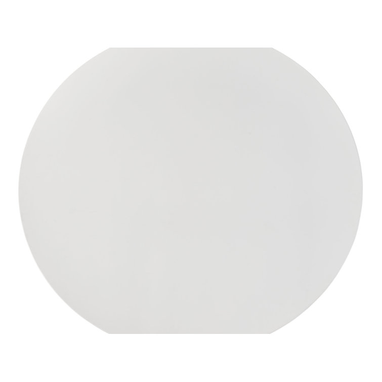 Round White Textured Wood Coffee Table
