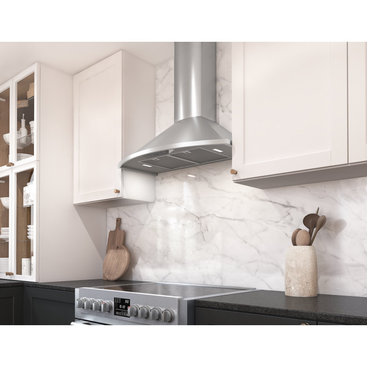 Savona 36" Stainless Steel Wall Mounted Range Hood with LED Lights