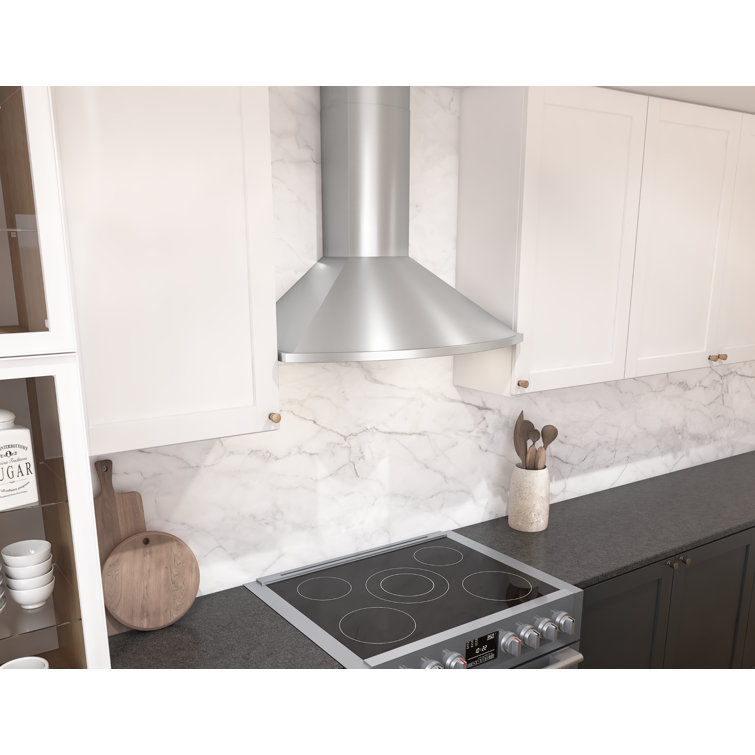 Savona 36" Stainless Steel Wall Mounted Range Hood with LED Lights