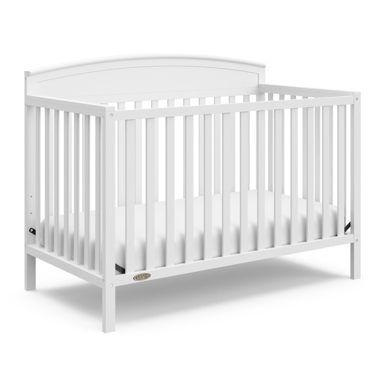 White Pine Wood 5-in-1 Convertible Crib with Adjustable Mattress Support