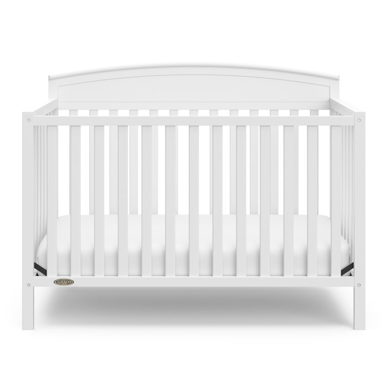 White Pine Wood 5-in-1 Convertible Crib with Adjustable Mattress Support
