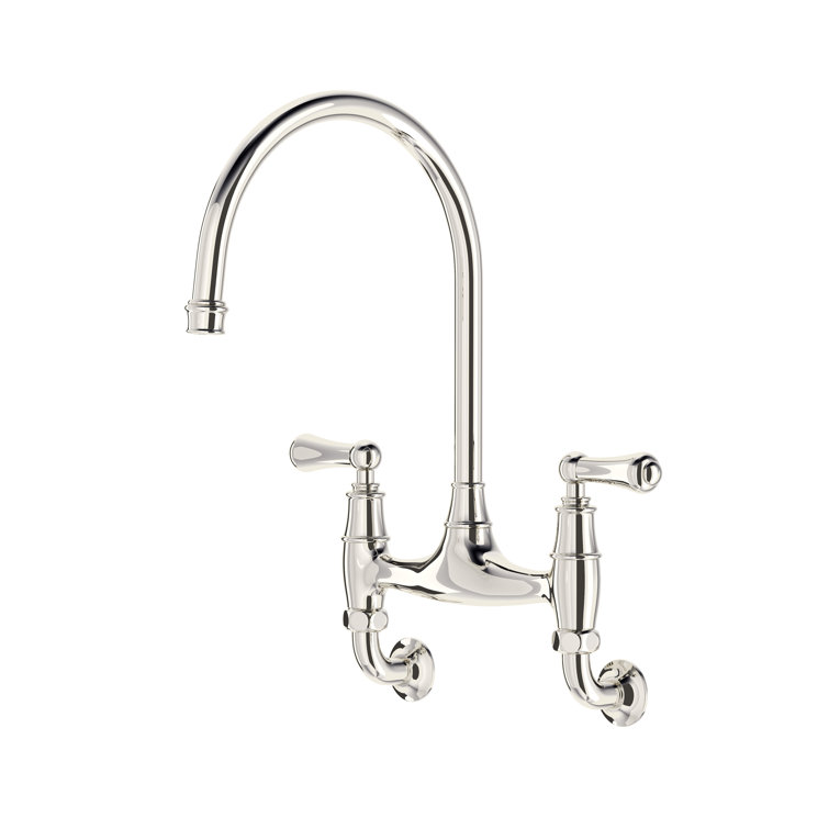 Polished Nickel Traditional Deck Mounted Kitchen Faucet