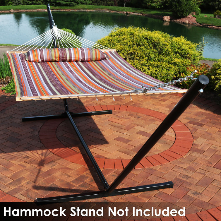 Canyon Sunset Quilted Fabric Two-Person Hammock with Spreader Bars