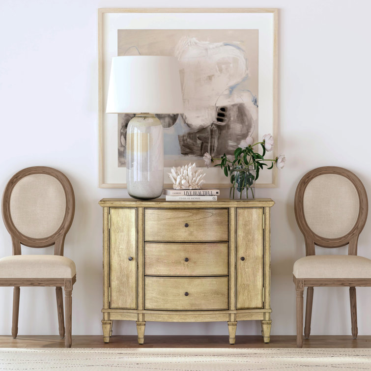 Antique Beige 3-Drawer 2-Door Traditional Accent Cabinet
