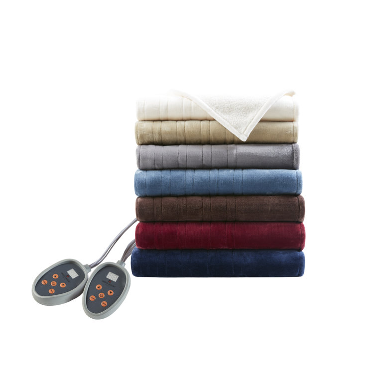 Cozy Comfort Queen-Sized Grey Knitted Reversible Heated Blanket
