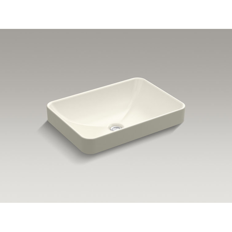 Brushed Ceramic Rectangular Vessel Bathroom Sink