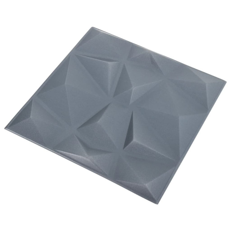 Diamond Gray 3D Textured Wall Panels 19.7" x 19.7" (24 Pack)
