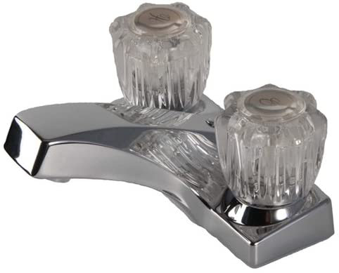 Chrome Centerset Bathroom Faucet with Acrylic Handles