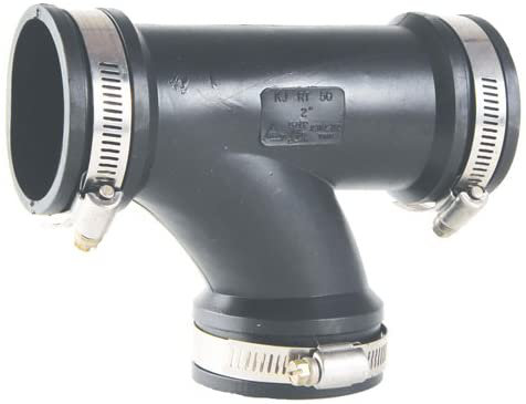 Avalon Black Rubber Flex San Tee Pipe Fittings & Coupling 1-1/2" x 1-1/2"