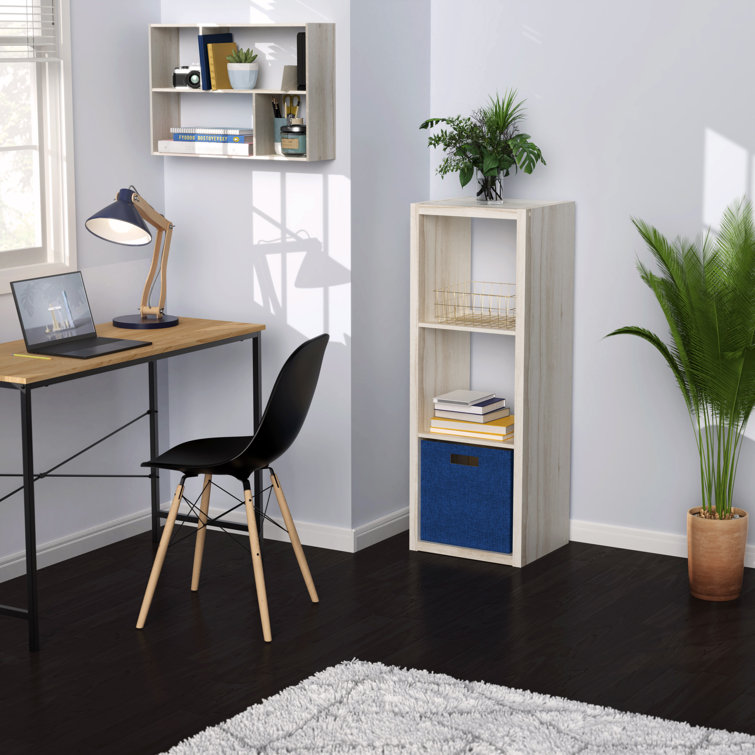 Bleached Walnut 3-Cube Kids Storage Organizer