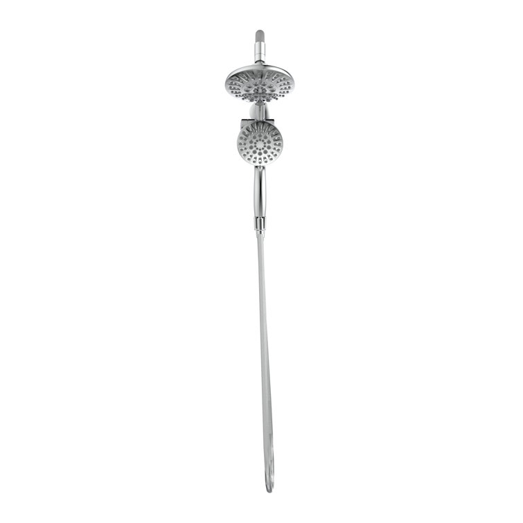 Chrome Dual Shower Head with Handheld and Jet Functions