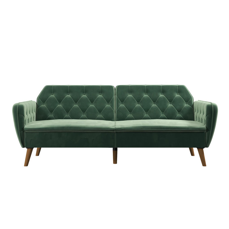 Tallulah Light Green Velvet Memory Foam Sleeper Sofa