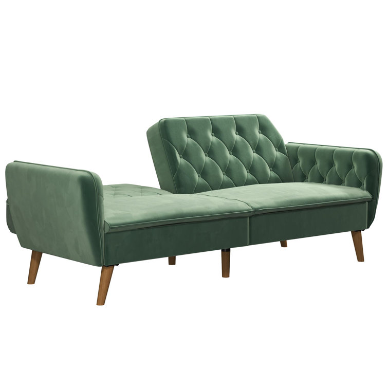 Tallulah Light Green Velvet Memory Foam Sleeper Sofa