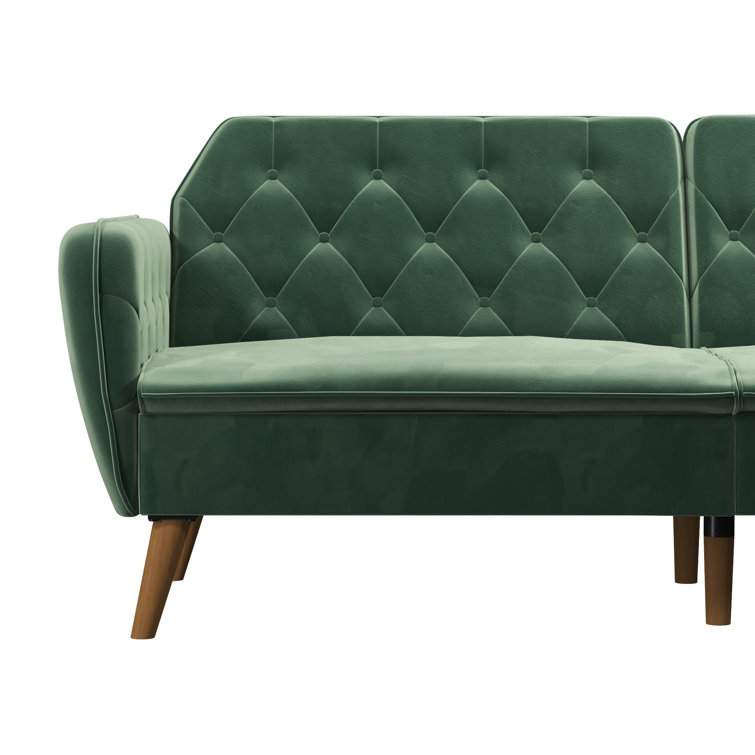 Tallulah Light Green Velvet Memory Foam Sleeper Sofa