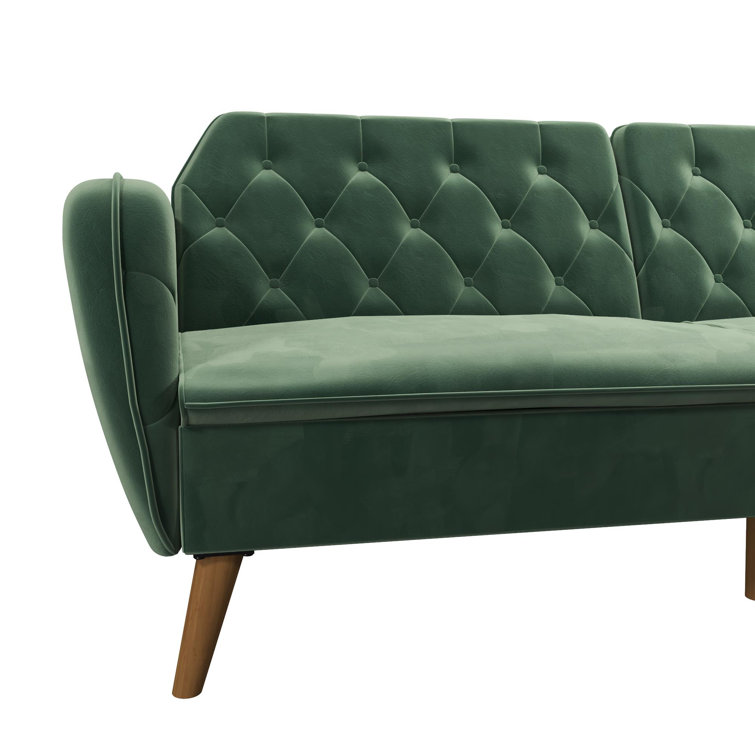 Tallulah Light Green Velvet Memory Foam Sleeper Sofa