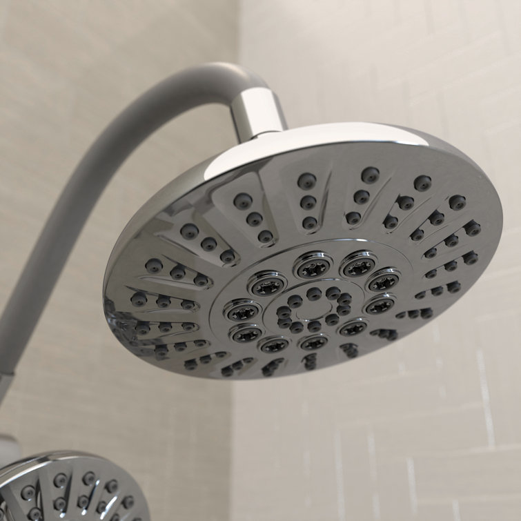 Chrome Dual Shower Head with Handheld and Jet Functions