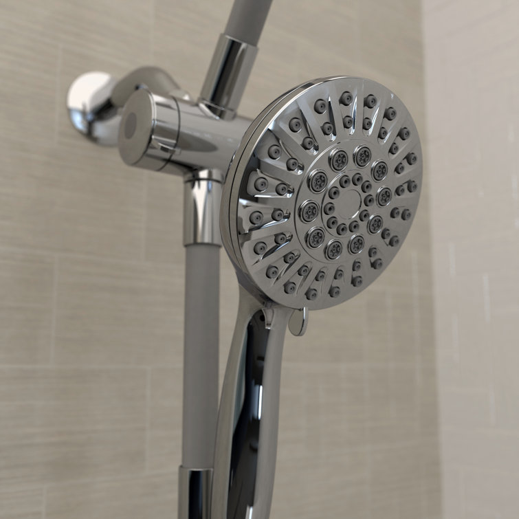 Chrome Dual Shower Head with Handheld and Jet Functions