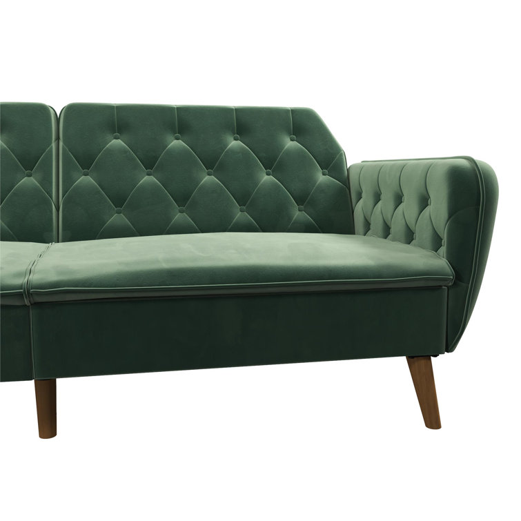 Tallulah Light Green Velvet Memory Foam Sleeper Sofa