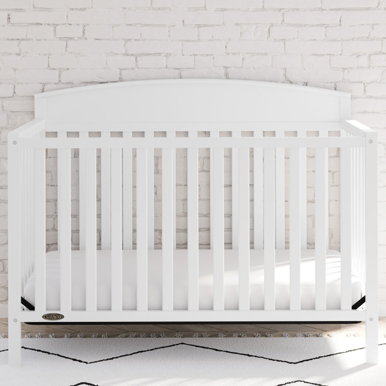 White Pine Wood 5-in-1 Convertible Crib with Adjustable Mattress Support