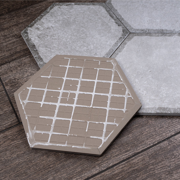 Décor Gray Hexagon Porcelain Wall & Floor Tile