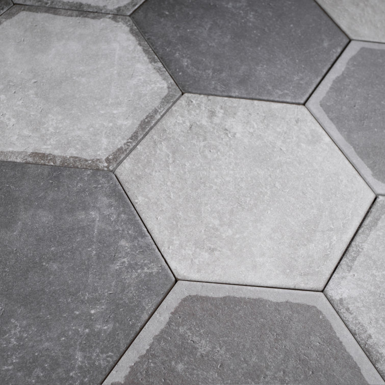 Décor Gray Hexagon Porcelain Wall & Floor Tile