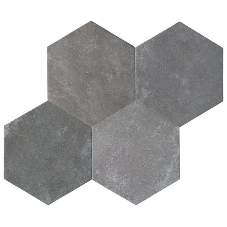 Dakota Hexagon Matte Gray Porcelain Wall and Floor Tile
