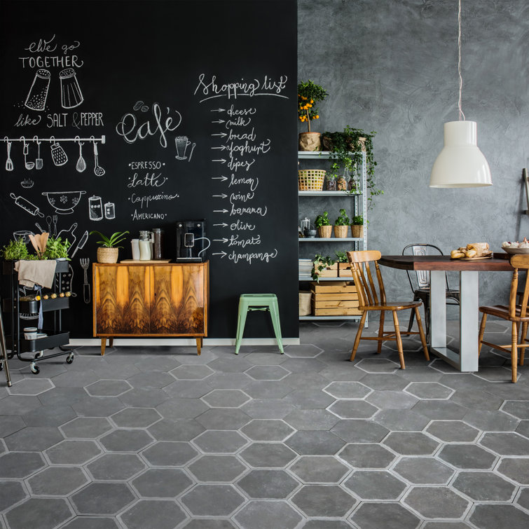 Dakota Hexagon Matte Gray Porcelain Wall and Floor Tile